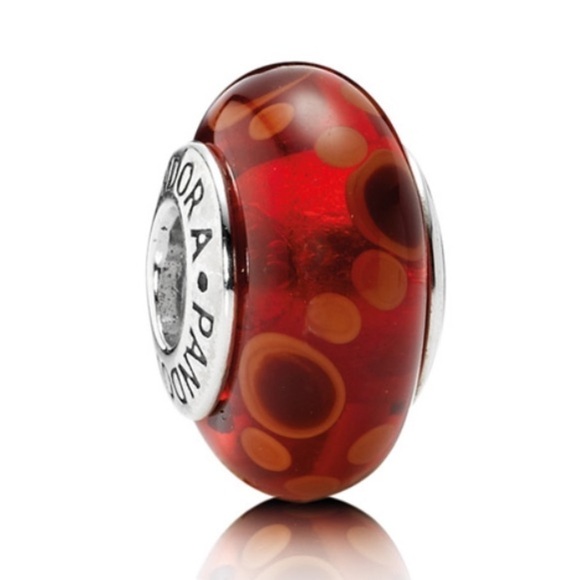 Pandora Red Bubble Murano Charm - Picture 1 of 4
